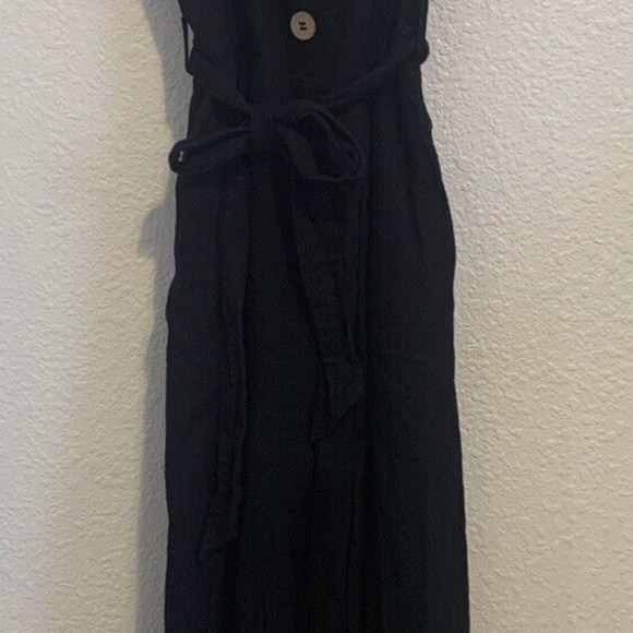 Lilyful Woman's Small Black Strappy Cotton Ankle Length Romper Jumper Jumpsuit - Picture 4 of 11